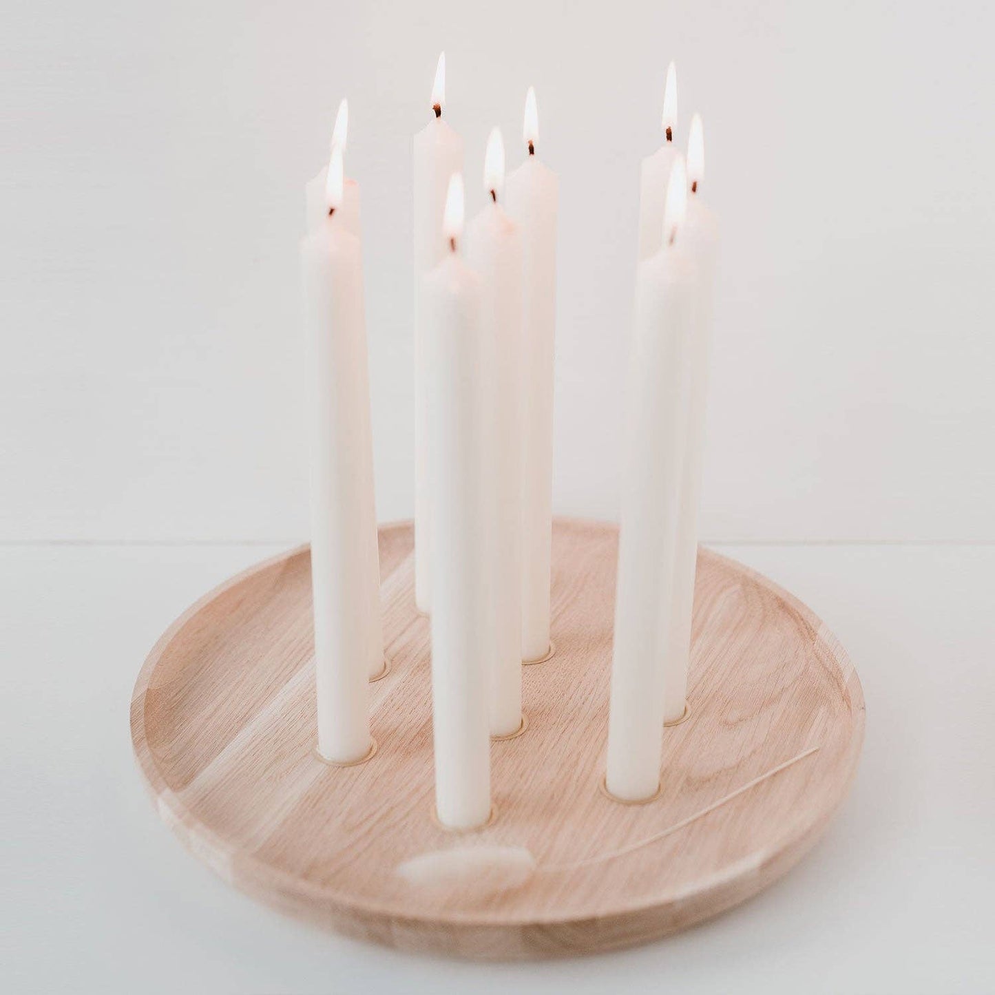 round oak candle board 32cm (for taper candles)