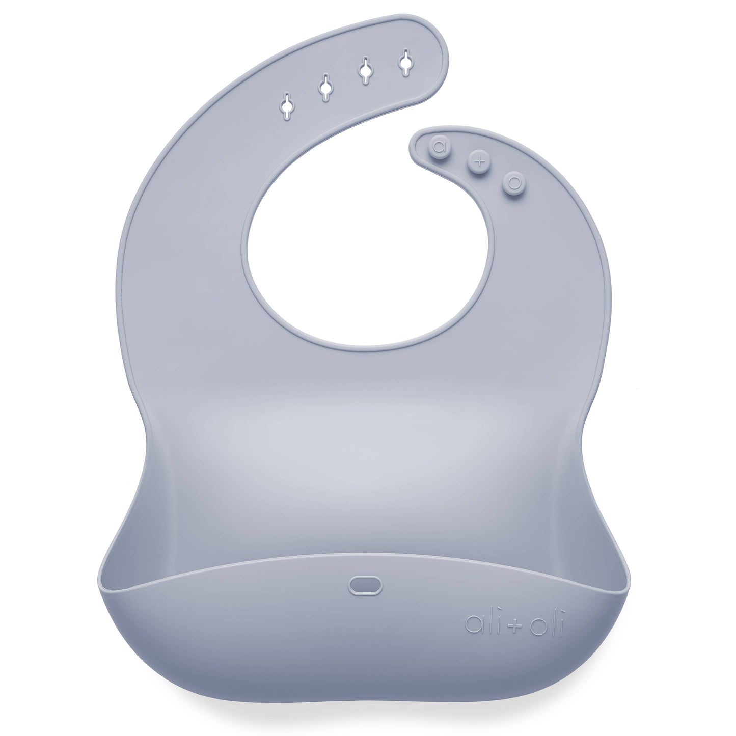 Silicone Baby Bib Roll Up & Stay Closed (Pebble)