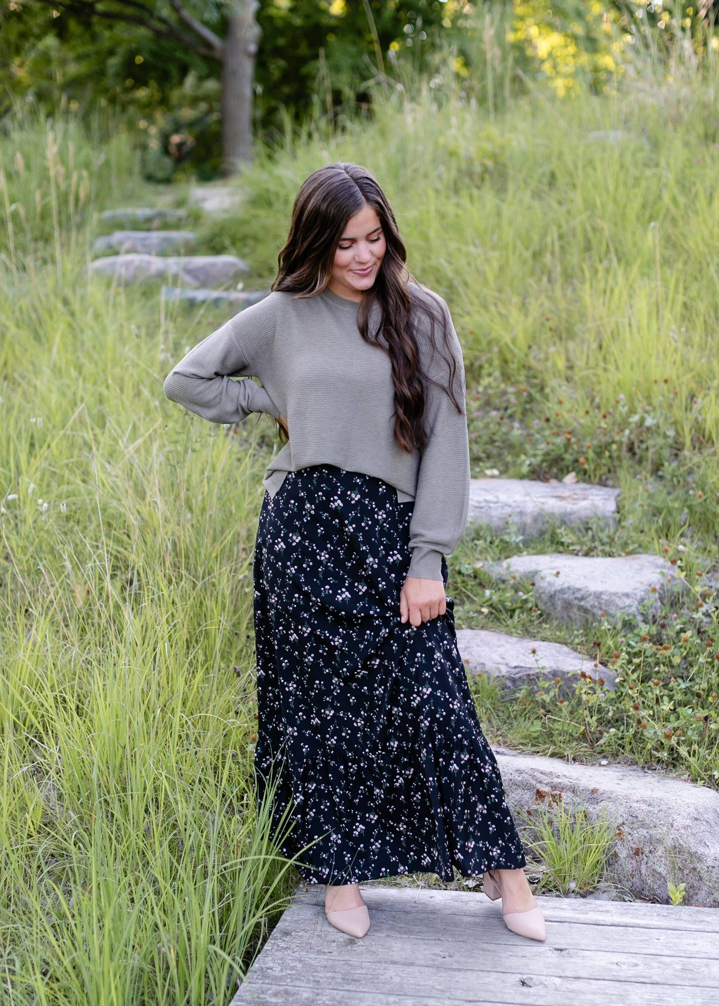 Havyn Floral Lined Maxi Skirt