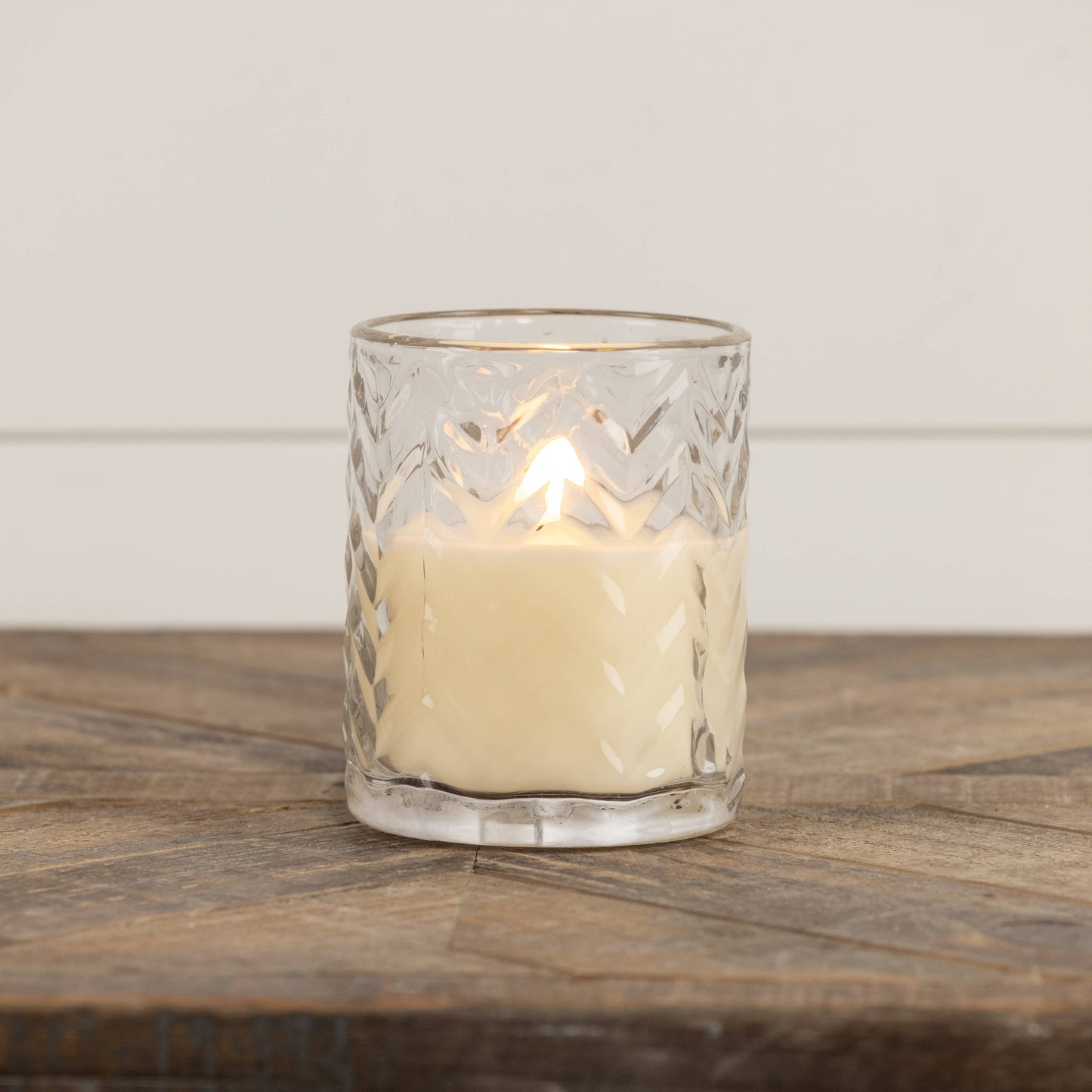 5" CHEVRON GLASS 3D FLAME CANDLE