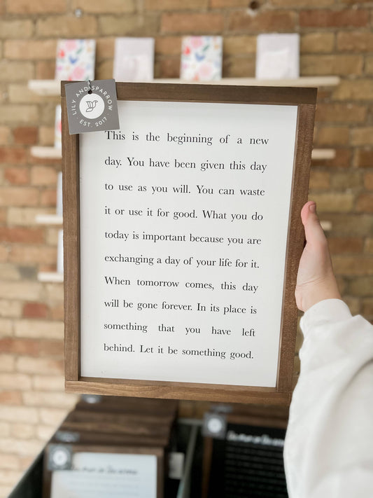 This Is the Beginning of a New Day | Wood Sign, Wall Art