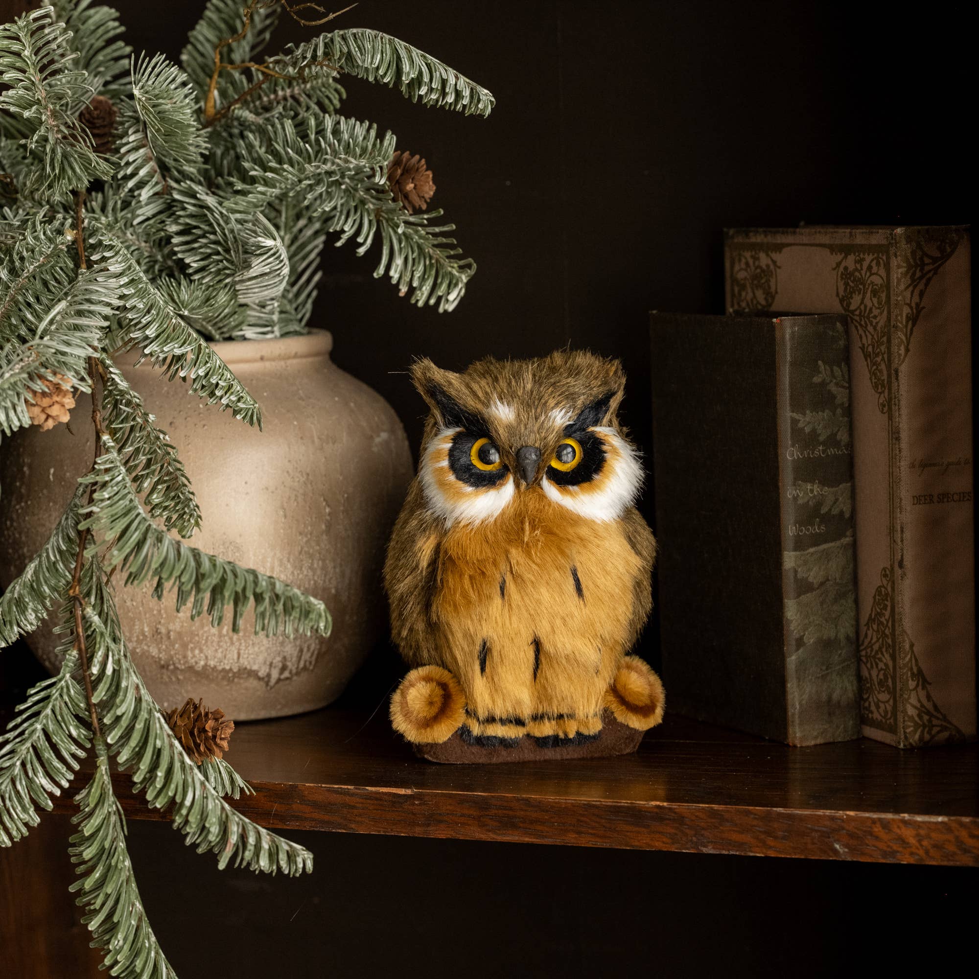 6.5" GREAT HORNED OWL ON LOG