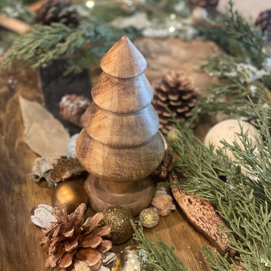 Wood Turned Christmas Tree 6"