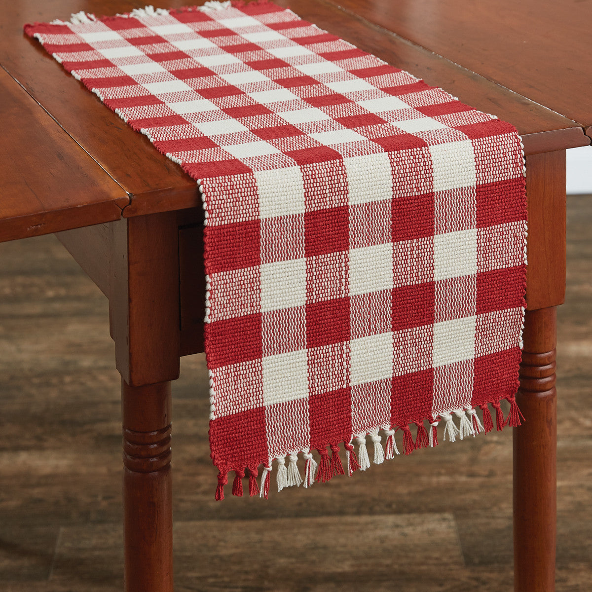 Wicklow Check Yarn Linens | Red and Cream