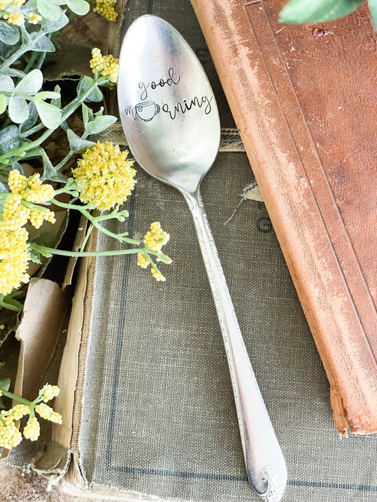 Good Morning Vintage Stamped Spoon