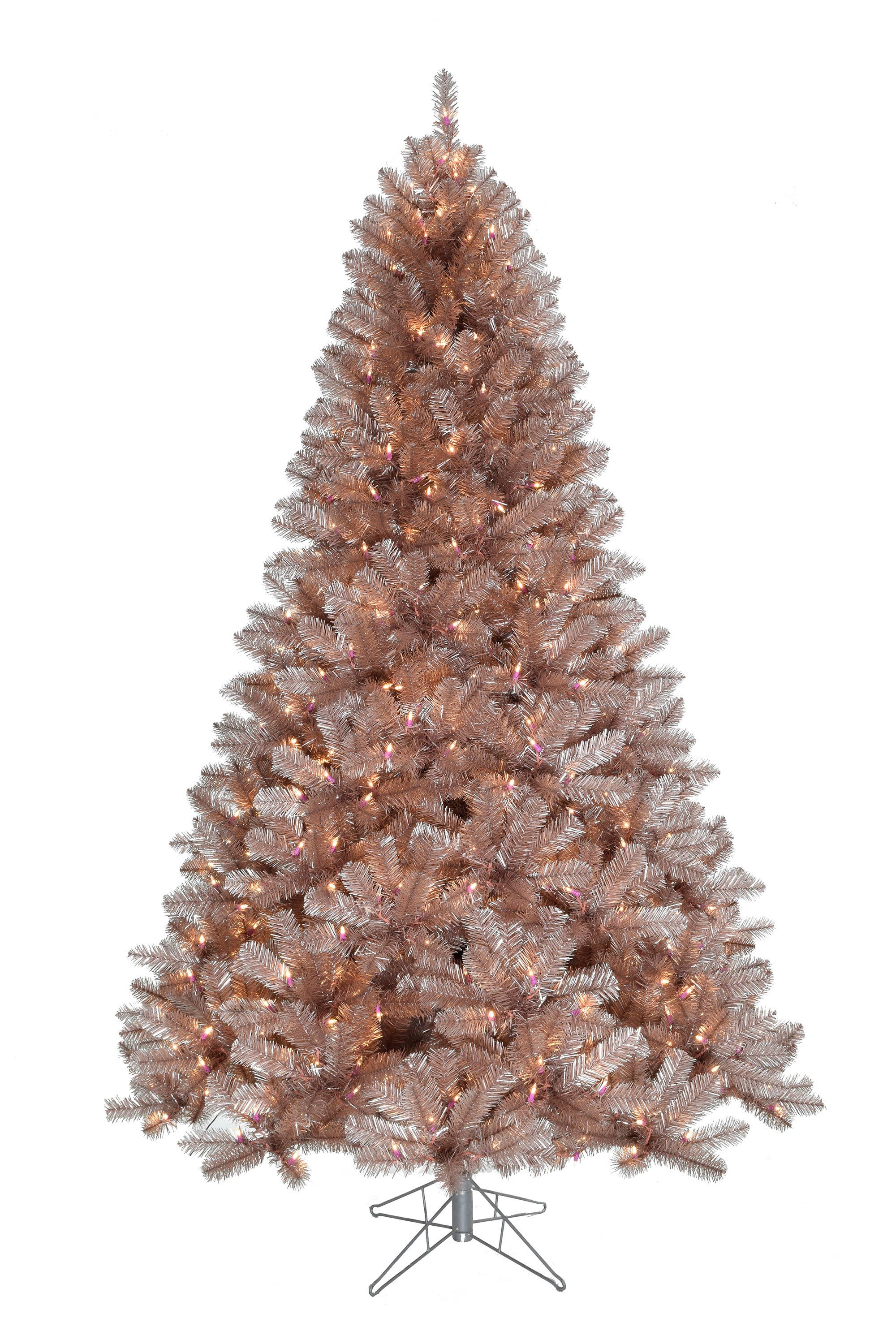 5' Pre-lit Rose Gold Oregon Fir Tinsel Tree Instant Connect,