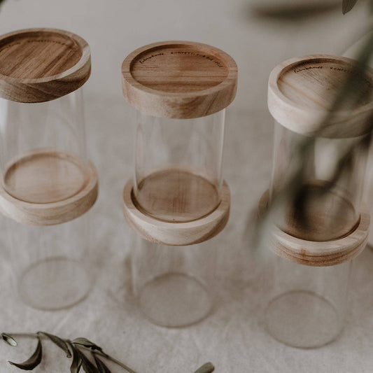 mini storage jars in a set of 6