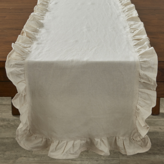 Ruffle Table Linens | Stone