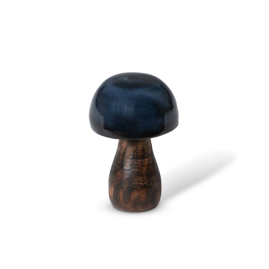 Navy Blue Lacquer Wooden Mushroom