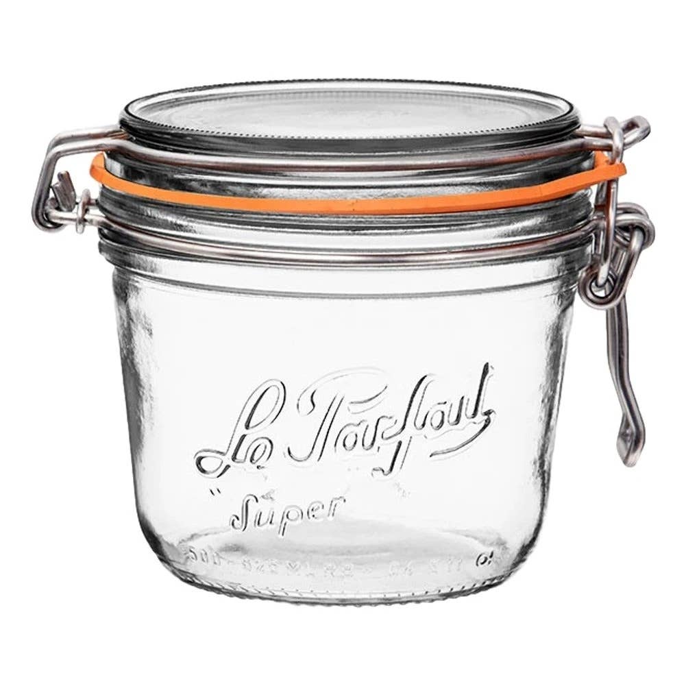 Tapered French Glass Preserving Jar With Airtight Rubber | 500ml