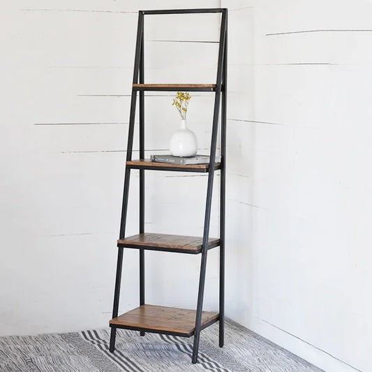 Wood Display Ladder Shelf 64"